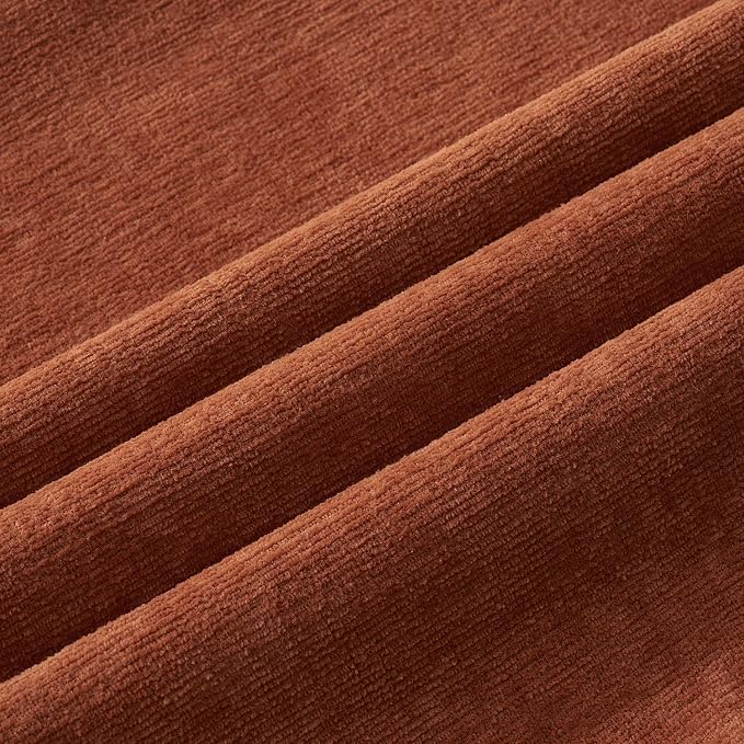 MIULEE Fall Rust Chenille Couch Euro Throw Pillow Covers, 22x22 | Set of 2, Soft Farmhouse Modern Home Decor, Decorative Pillowcases for Sofa Living Room Bed