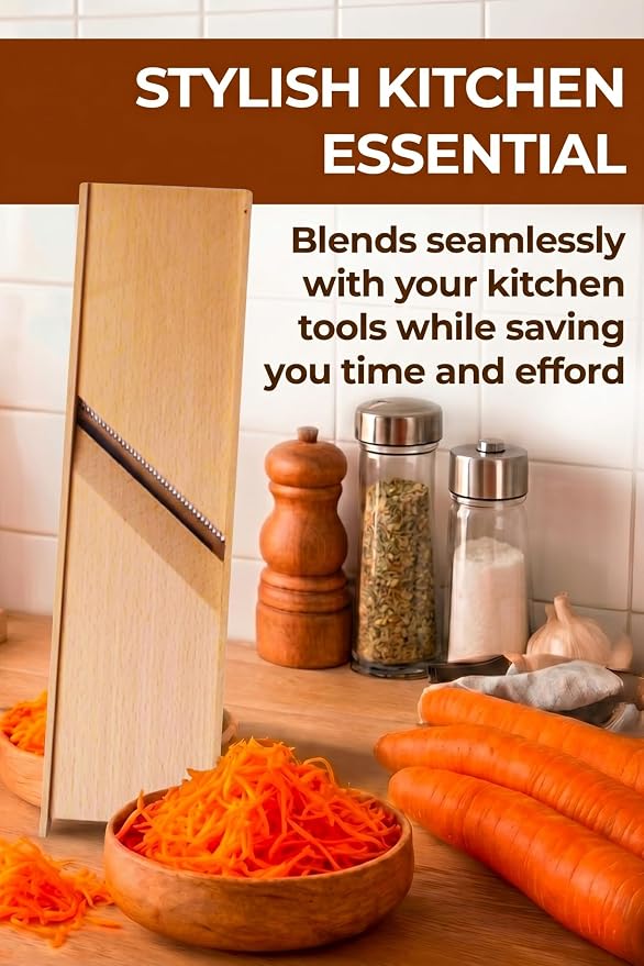 Wooden Stainless Korean Carrot Grater Steel Slicer Cutter Shredder - Russian Salad Korean Carrot Salad - 3.9 x 11 in by SHSH trade group