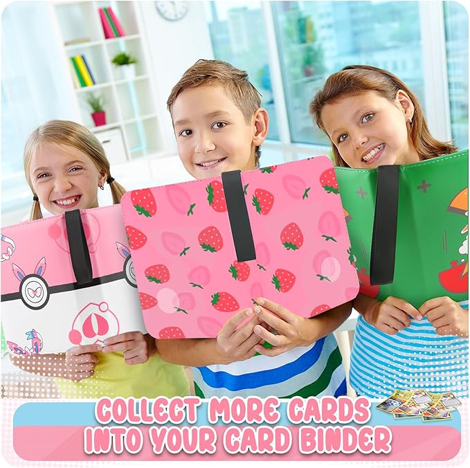 Collectible Trading Card Albums, 400 Card Holders with 50 Removable Sleeves, Portable 4 Pockets Collectible Trading Card Binder, PU Card Collection Binder for MTG, TCG, Sport Card, Game Cards