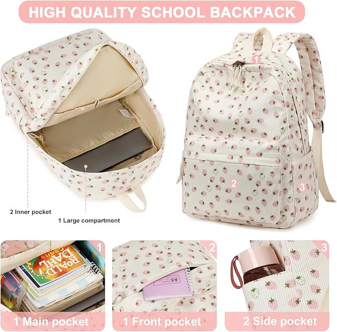 LOIDOU Backpack for School Teen Girls Boys Bookbag Casual Daypack Backpacks Lightweight for Middle School College Student