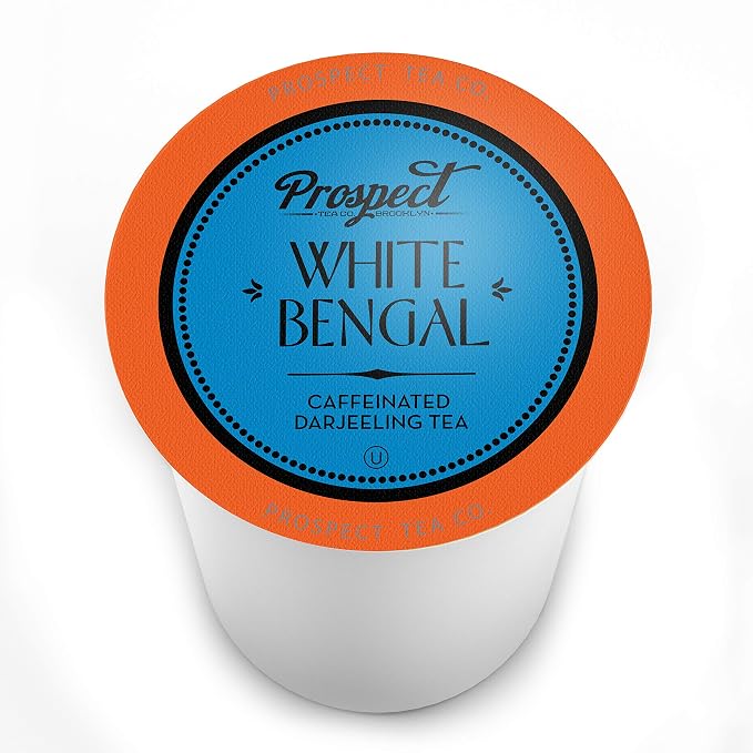 Prospect Tea Co. White Bengal Darjeeling Tea Pods Compatible with K Cup Brewers Including 2.0, 40 Count