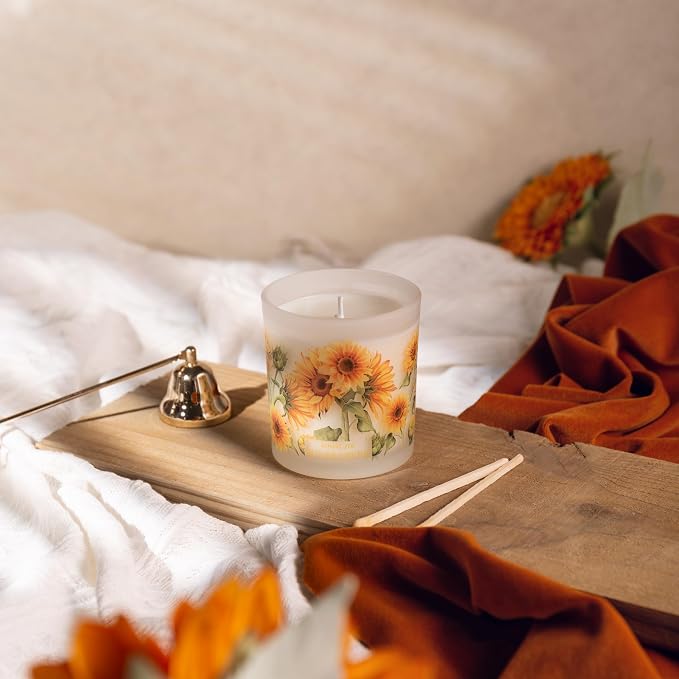 ROMIIE ZOI Fall Candle - Sunflower Fields - 6oz Soy Wax Candle for Autumn, Floral Aroma - Cozy Gift for Women and Men, Home Decor