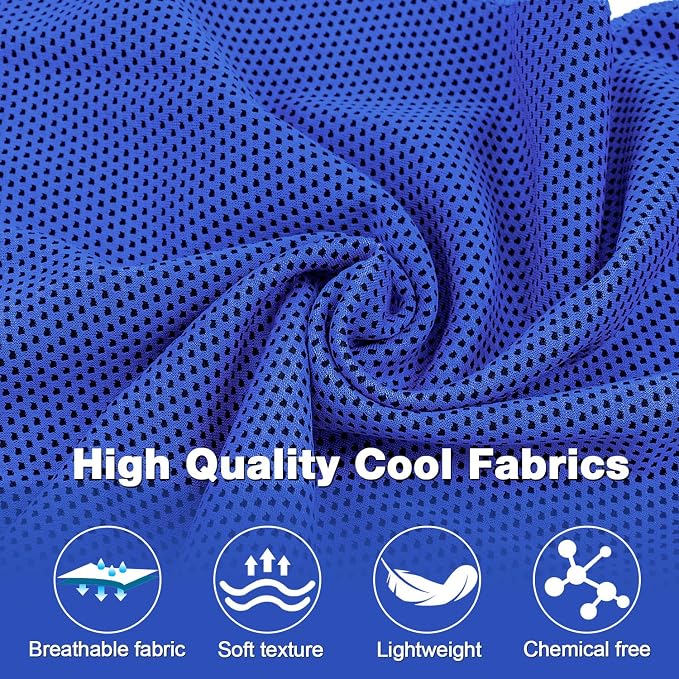 MENOLY 30 Packs Cooling Towels Bulk Cooling Towels for Neck and Face Gym Workout Cooling Neck Rags for Sports Yoga Soft Microfiber Breathable Sweat Rags for Hiking Running Fitness-Dark Blue