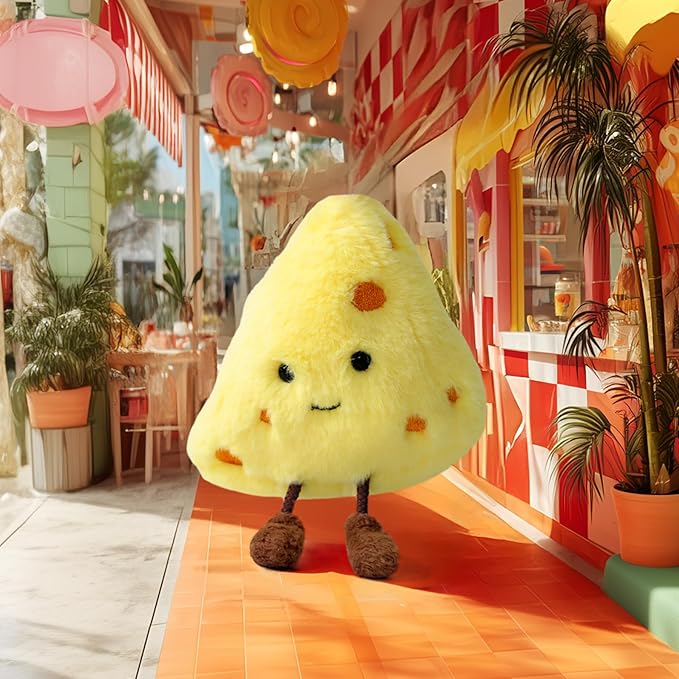 RECUR Plush Cheese Stuffed Animal Toys,Soft Food Plush,Cute Funny Plushie,Adorable Gift for All Ages