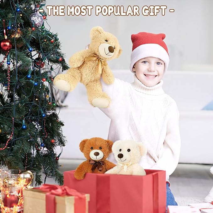 MaoGoLan 15 Pack Teddy Bears Bulk for Baby Shower, 14 in Small Teddy Bear Plush Toy, Mini Stuffed Bears Bulk for Kids Girlfriend, Wholesale Small Bear for Wedding, Birthday, Christmas