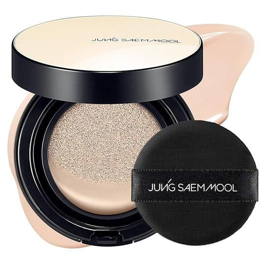 JUNG SAEM MOOL Essential Skin Nuder Cushion | Natural Finish, Buildable Coverage Cushion Foundation by Korean Makeup Artist (Refill Not Included, 0.49 Fl Oz, SPF 50), 17 Fair Pink