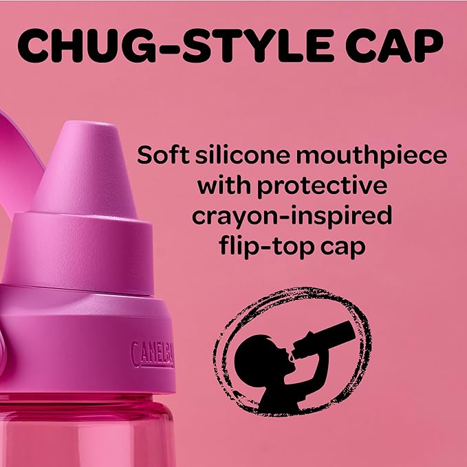 CamelBak Crayola Chug Insulated Stainless Steel Water Bottle, Limited Edition Lid, Carnation Pink, 16oz