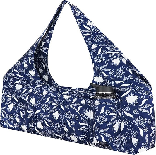 Large Yoga Mat Bag Yoga Bags and Carriers Fits All You Stuff Yoga Tote Bag with Yoga Mat Strap, Elastic Pockets and Zipper Pockets
