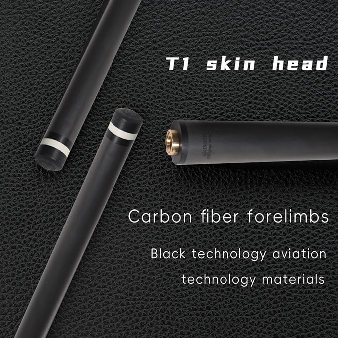 100% Carbon Fiber Shaft, Black Technology Shaft of Pool Cue Front Part for Billiard Play/Break/Snooker Cue Shaft with Foam- 737 mm,745mm,765mm