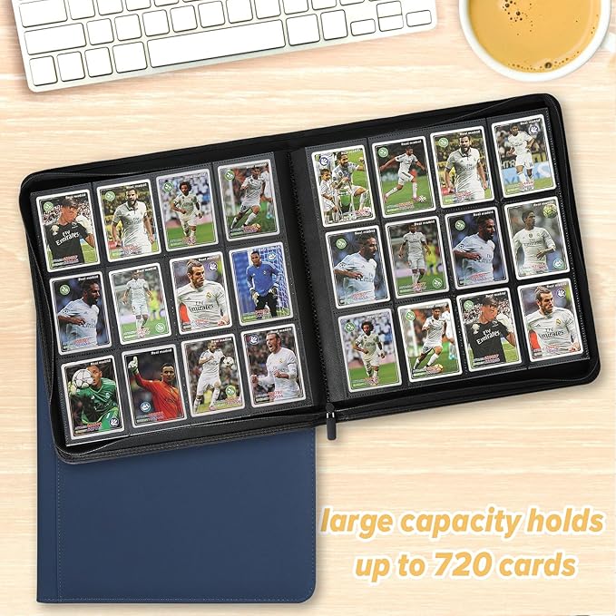 GERMUN Trading Card Binder 12 Pocket, 720 Pockets Card Binders, Card Collection Binder, Card Album Folder for MTG, TCG, Sports Cards, Game Cards (Dark Blue)