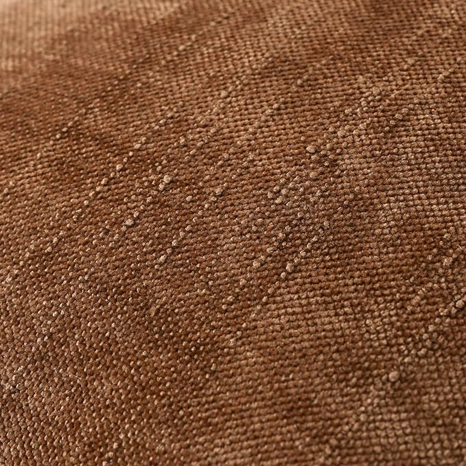 Set of 4 Soft Textured Decorative Throw Pillow Covers 18x18 Inch Cozy Farmhouse Cushion Cover Square Accent Pillow Cases for Bed Couch Sofa Living Room, Brown