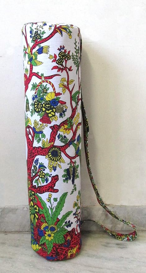 INDIAN CRAFT CASTLE ICC Yoga Mat Bag Carrier Full-Zip Exercise Yoga Mat Carry Bag for Women Men with Multi-Functional Storage Pockets and Adjustable Shoulder Strap 26X6 Inches