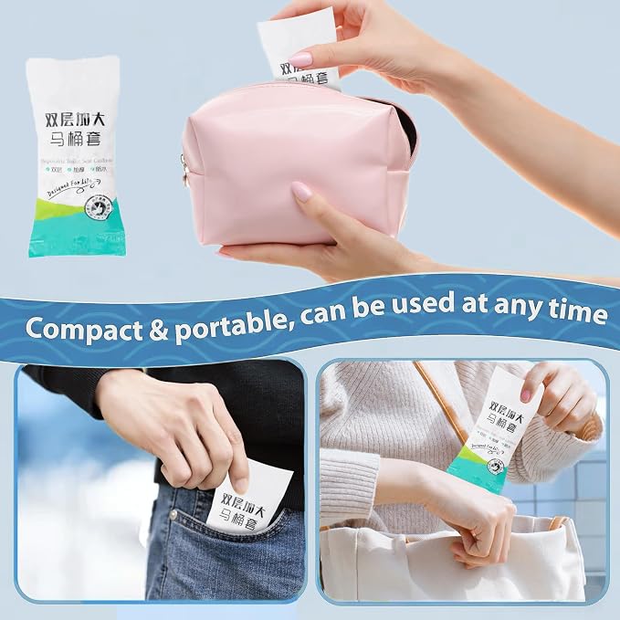 Disposable Toilet Seat Covers, 800PCS.Waterproof Non-Woven Fabric, Individually Wrapped, Portable for Travel, Hotel, Hospital, Public Toilet (Cartoon Print)