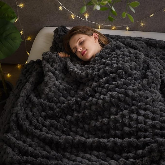 NEWCOSPLAY Fleece Clouds Cozy Queen Blanket for Couch, Grey, 90"x90" | Premium Silky Flannel Blanket, Soft Lightweight Fluffy Throw Blanket for Bed Sofa Decor, Gift for All Season Use
