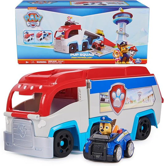 PAW Patrol: Pup Squad Patroller Team Vehicle, Toy Truck with Collectible PAW Patrol Chase Toy Car, Kids Toys for Boys & Girls Ages 3+