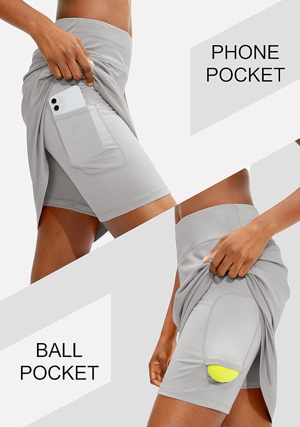 Women's 20" Knee Length Skorts Skirts UPF50+ Athletic Tennis Golf Skirt for Women Casual Summer Skirts