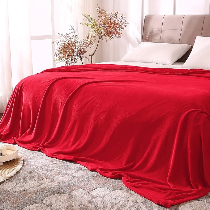 BEDELITE Fleece Blankets Queen Size Red Throw Blankets for Bed, Luxury Plush Cozy Fuzzy Blanket 90x90 inches, Super Soft Warm Lightweight Throw Blanket All Seasons Suitable | Ultra Soft Fleece, Plush Microfiber, Lightweight Warmth, All Season Comfort, ...