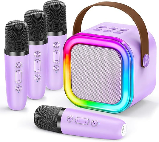Karaoke Machine for Kids, 2026 TOP Toys Birthday Gifts Ideas for Girls Ages 4, 5, 6, 7, 8, 9, 10, 12+ Years Old, Portable Mini MP3 Player with 2 Wireless Mics for Party