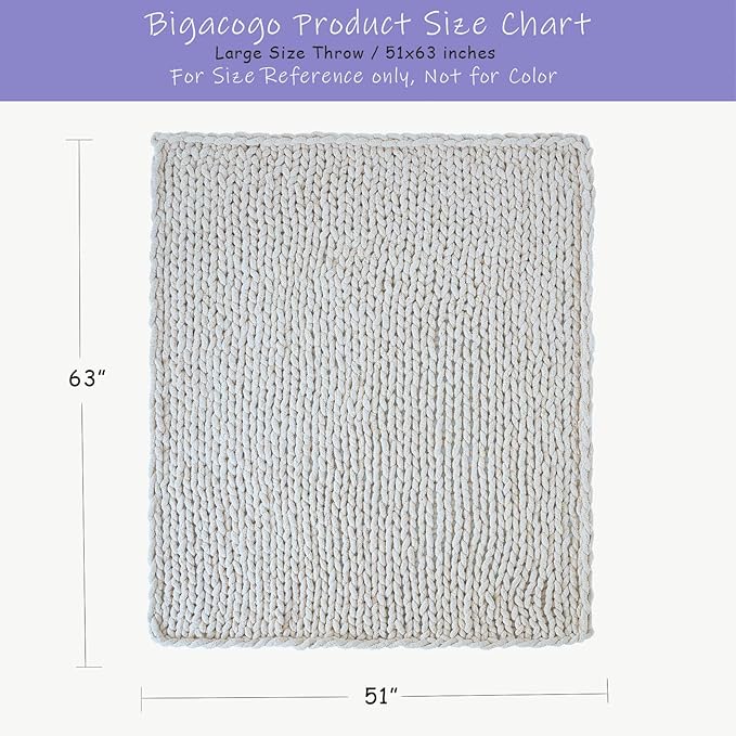 Bigacogo Chunky Knit Throw Blanket for Couch, 51x63 inches, Goldenrod | Hand Knit with Jumbo Chenille, Soft Breathable Cable Knit for Sofa Bed Living Room, Machine Washable, Gift for Mom Friend
