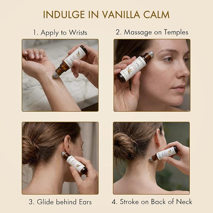 Majestic Pure Vanilla Fragrance Oil Perfume Roller, 0.3 Fl Oz | Long-Lasting Scented Oil, Vegan, Alcohol-Free