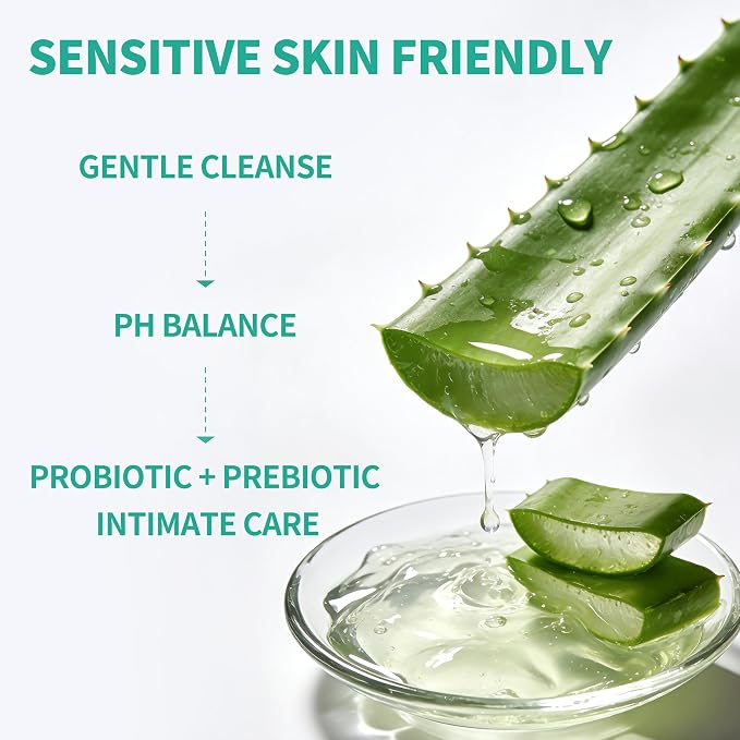 Wash | Intimate Cleanser for Women & Men, pH-Balanced Aloe Vera Formula with Prebiotic Complex & Fermented Ingredients, Ultra-Gentle Daily Care for Sensitive Skin 6.76 Fl Oz (Two Pack)