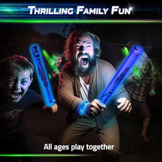 Starlux Games Glow Battle - Family Pack: A Thrilling, Glowing Sword Game | 2-8 Players, Age 8+ | Outdoor Games | Glow Games | Family Games | Outdoor Toys for Kids 8-12 Idea