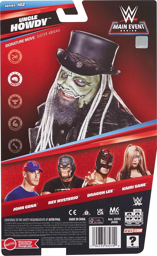 Mattel WWE Uncle Howdy Action Figure, Main Event Series #162, 6-inch Collectible Superstar with 14 Articulation Points & Life-Like Look