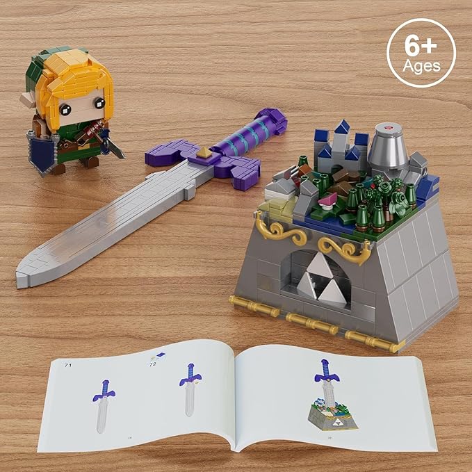 The Master Sword Building Kit with Link Action Figures Building Set, BOTW 2 in1 Micro Hyrule Building Blocks Set, Birthday Party Decorations Supplies, Gifts for Fans Kids Adults