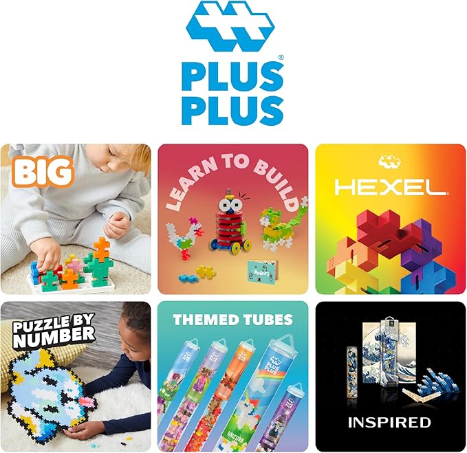 PLUS PLUS 240 Piece Interlocking Building Blocks for Kids, Open Ended Connecting Toys, STEM Bin Classroom Mini Manipulatives - Glitter Mix Play Tube