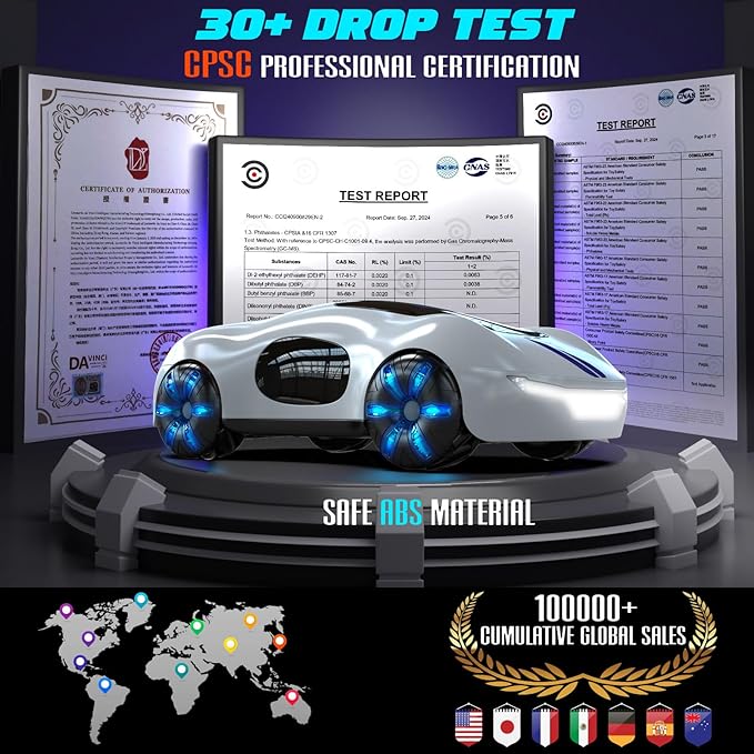 AEROQUEST Gesture Sensing Remote Control Car, Drift RC Stunt Car with Light Spray & Sound, 2.4GHz Hobby RC Cars Toy for Kids, 360° Rotate, Birthday Gifts for Boys Girls 4-12