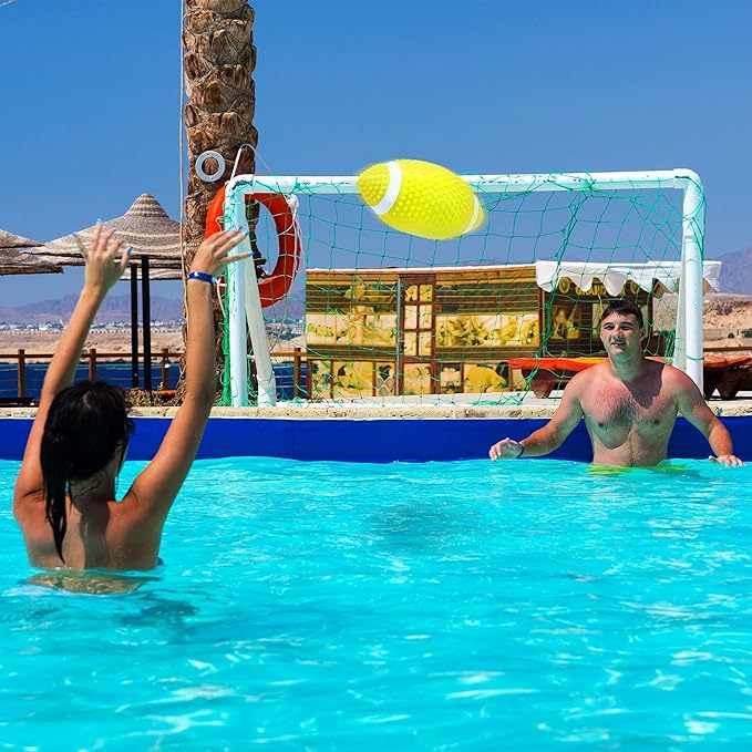 Hiboom Pool Football for Swimming Pool, Waterproof Water Football for Underwater Passing, Dribbling, Pools Toys Ball with Water Filling, Diving Games for Teens Adults(Yellow)