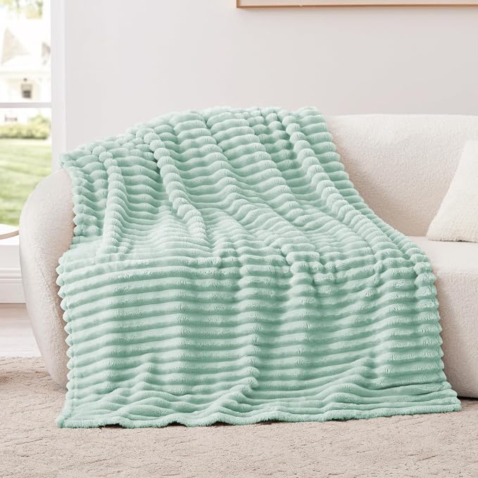 EXQ Home Gentle Soft Fleece Throw Blanket – Cozy Lightweight Blanket for Couch Bed – All-Season Warm Fuzzy Flannel Blanket for Women Mom Her – Gifts for Mother's Day Birthday(50"x60",Aqua)