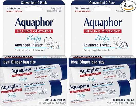 Aquaphor Baby Healing Ointment, To-Go Pack | Advanced Therapy | For Chapped Cheeks | For Diaper Rash | 2 Count Pack