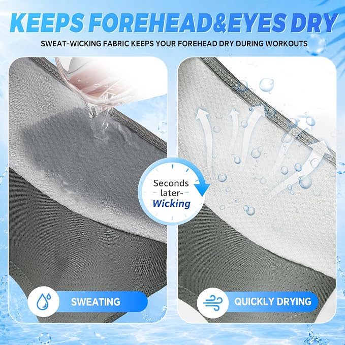 BEACE Sun Visor Hat Women Men-Sports Lightweight Wicking Stretchy Sunvisor Cap for Golf Tennis Running Pickleball Beach