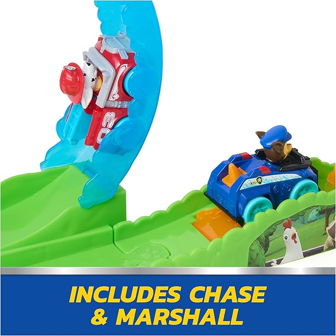 PAW Patrol Pup Squad Rescue Loop, Track Playset with Chase & Marshall Pup Squad Toy Cars & Vehicle Launcher, Kids Toys for Boys & Girls Ages 3 and Up