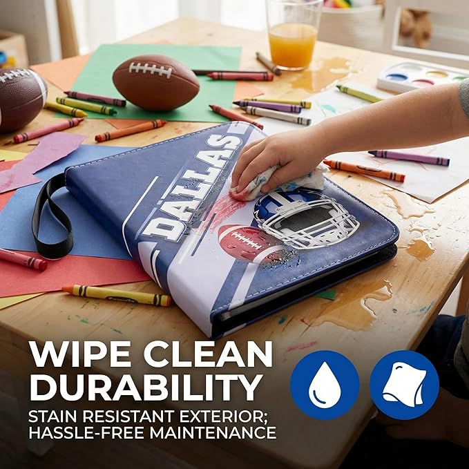 HBK Football Card Binder 400 Pockets, 3-Ring Sports Trading Card Holder with Zipper, Waterproof PU Leather Collector Album with 50 Removable Sheets for Standard Cards