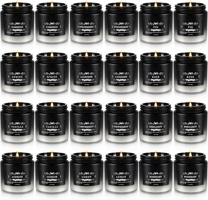 YOROXRG 24 Pack Scented Candles with Added Natural Essential Oils, 3.5oz, Suitable for Various Festivals, Parties, Yoga, and Home Scened