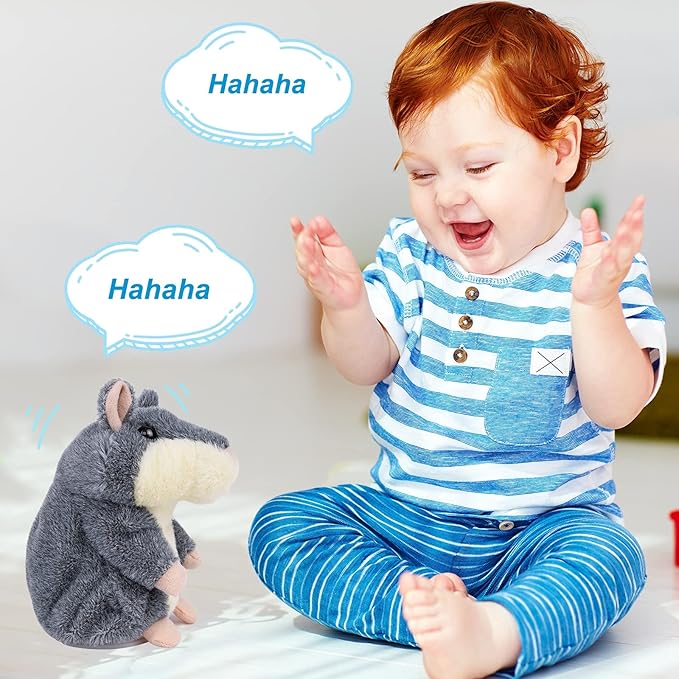 Ayeboovi Kids Toys for Ages 2-4 Talking Hamster Repeats What You Say, Stuffed Animals for Toddler Kid Birthday Gift, Fun Interactive Plush Autism Toy for 2 3 4 5 Years Old Boys Girls