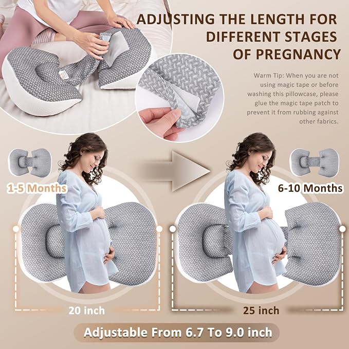 Chilling Home Pregnancy Pillow for Sleeping Portable, Maternity Pillow for Side Sleeper, Travel Wedge Pillow, Body Pillow Support for Back, Belly, Blue