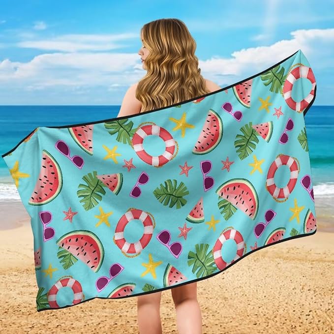 INSTANTARTS Summer Pool Watermelon Car Seat Cover Protector Sweat Towel Multi-Functional Car