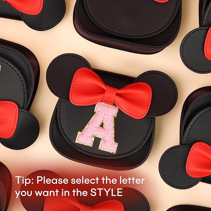 mibasies Toddler Purse Girl Gifts: Girls Birthday Gifts for 3-8 - Toys for Ages 2-4 Girls Mouse Ears Purse, Black, Letter L