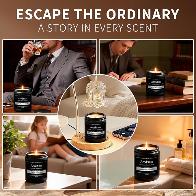 Caramel Coffee Candle | Men Scented Candles for Home, Cafe Candles Gifts for Women Men - 7oz Soy Candle for Home Scented - Aromatherapy Gifts for Men - 50 Hours Long Burning