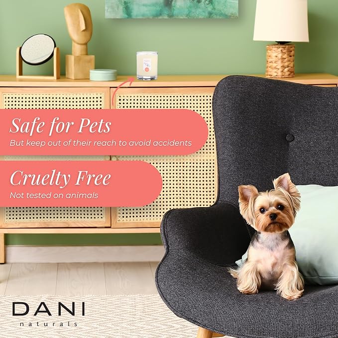 DANI Naturals Coconut Hibiscus 100% Soy Wax Candle, Non-Toxic, 7.5oz | Vegan, soy wax candle,Clean-burning with organic cotton wick,Tropical coconut hibiscus scent,Made in USA
