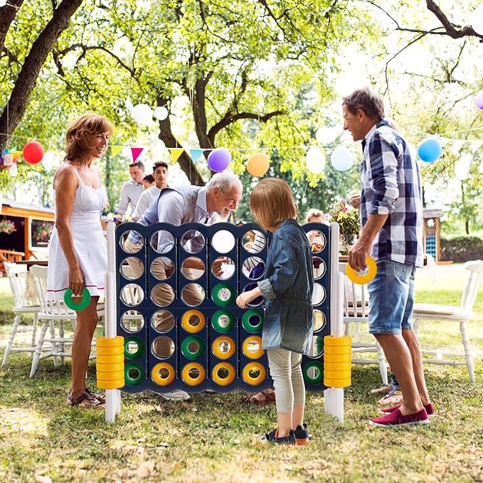 Costzon Giant 4-in-A-Row, Jumbo 4-to-Score Giant Games for Kids & Adults, Indoor Outdoor Party Family Connect Plastic Game, 4 Feet Wide by 3.5 Feet Tall with Carrying Bag