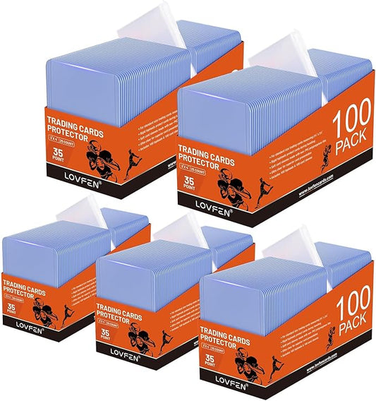 500 Toploads for Cards & 500 Penny Sleeves 35PT Hard Plastic Card Holders 3x4 Baseball Card Protectors for TCG Sports Football Collectible Cards
