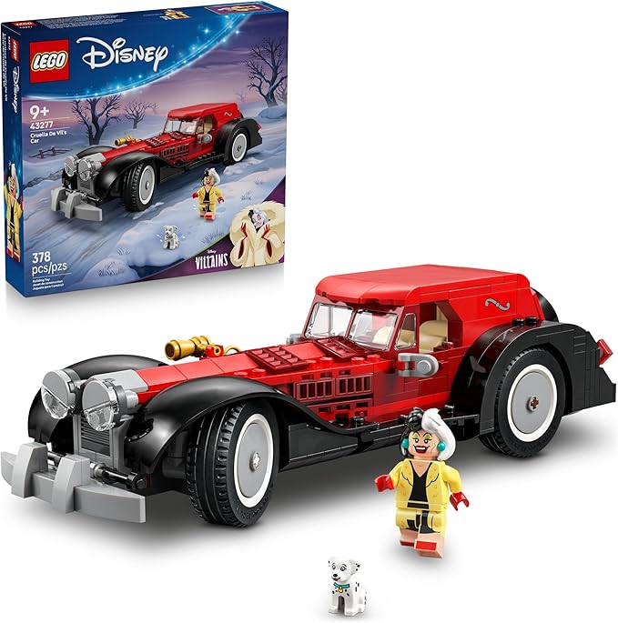 LEGO Disney Cruella De Vil’s Car Toy - 101 Dalmations Model Car Kit for Kids - Pretend Play Vehicle Building Set for Girls & Boys, Ages 9+ - Disney Gift Idea for Birthdays & Movie Fans - 43277