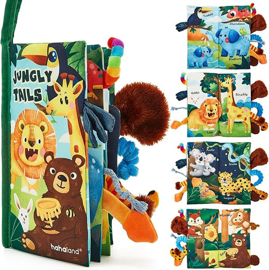 hahaland Baby Books 0-6 Months,Infant Tummy Time Toy Sensory Toys 6 to 12 Months Touch Feel Book Travel Toy Gifts for Boy Girl 0-3 Month Baby Shower Valentine Birthday Easter Basket Stuffers (Single)