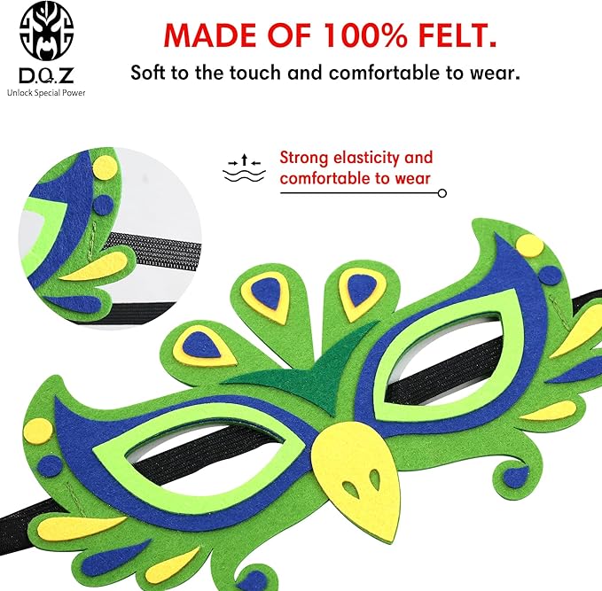 D.Q.Z Bird-Wings-Costume for Kids Dress Up, Felt Feathered Owl Parrot Chicken Animal Role Play Costume, Gift for Girl Boys