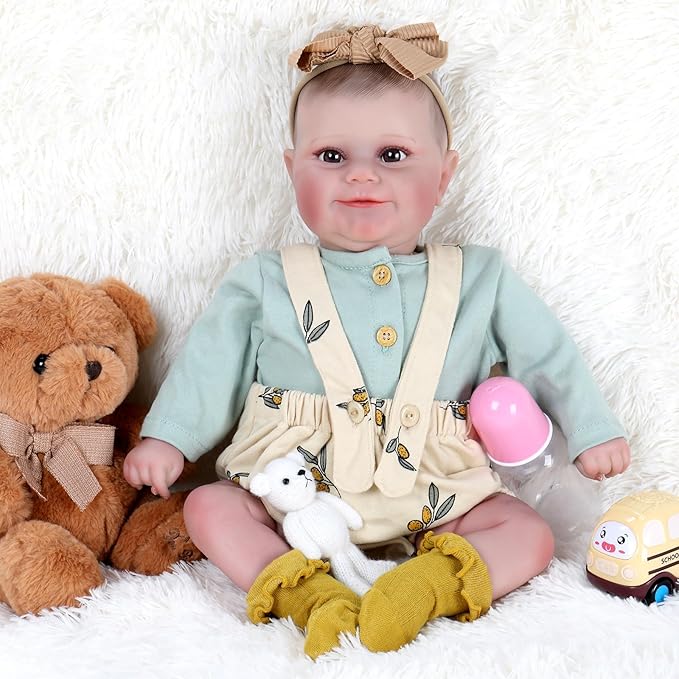 Ktaxon Reborn Baby Doll with 2 Set Clothes, 20-Inch Soft Cloth Body Realistic Baby Doll with All Accessories, Newborn Baby Dolls for 3+ Year Old Girls & Boy (Blue)