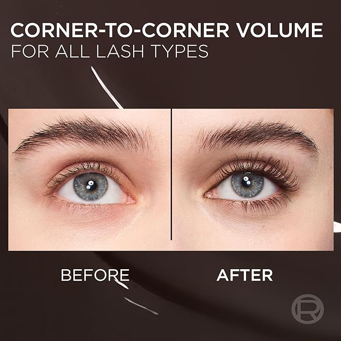 L'Oreal Paris Voluminous Panorama Chromatic Mascara, Volumizing and Lengthening Brown Mascara, Longwear, Smudge-Resistant and Washable, 705 Brown Leather